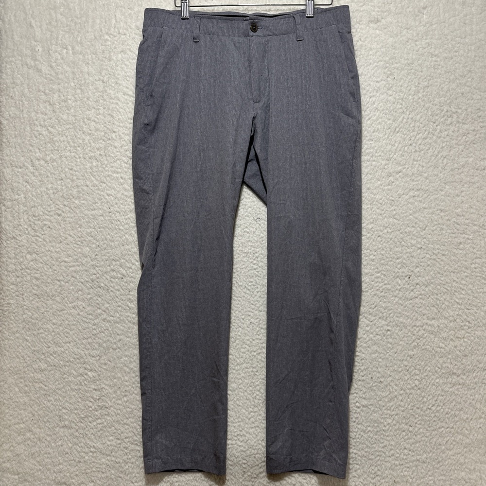 Under Armour Pants Mens Sz 36 Gray Heather Golf Vented Polyester Stretch Casual